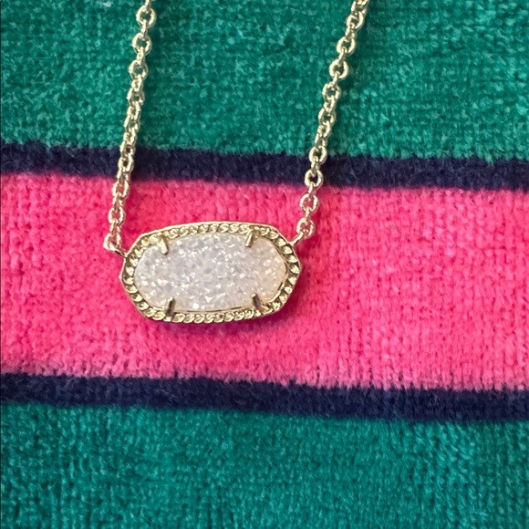 Kendra Scott Elisa gold pendant necklace in Iridescent Drusy - Picture 2 of 7